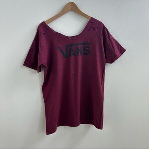 Vans Burgundy Off the Shoulder Tee